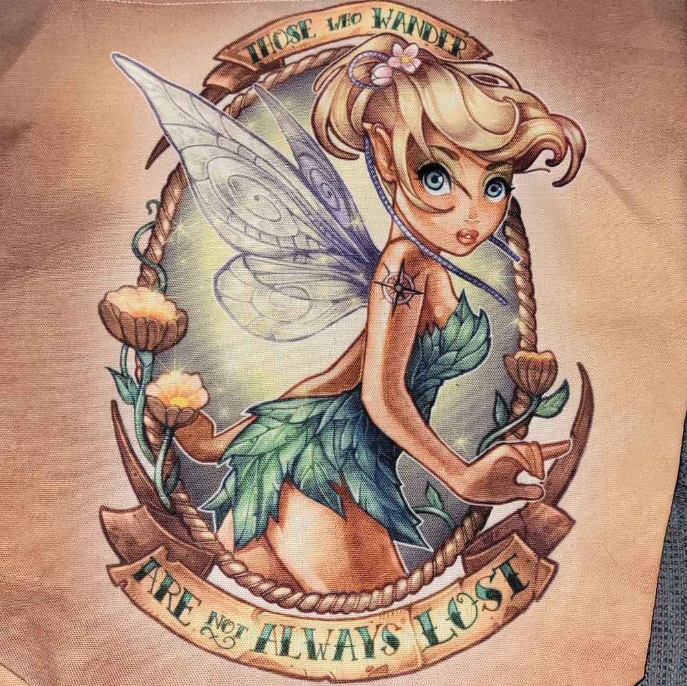 Tinkerbell tattoo pinup tote bag